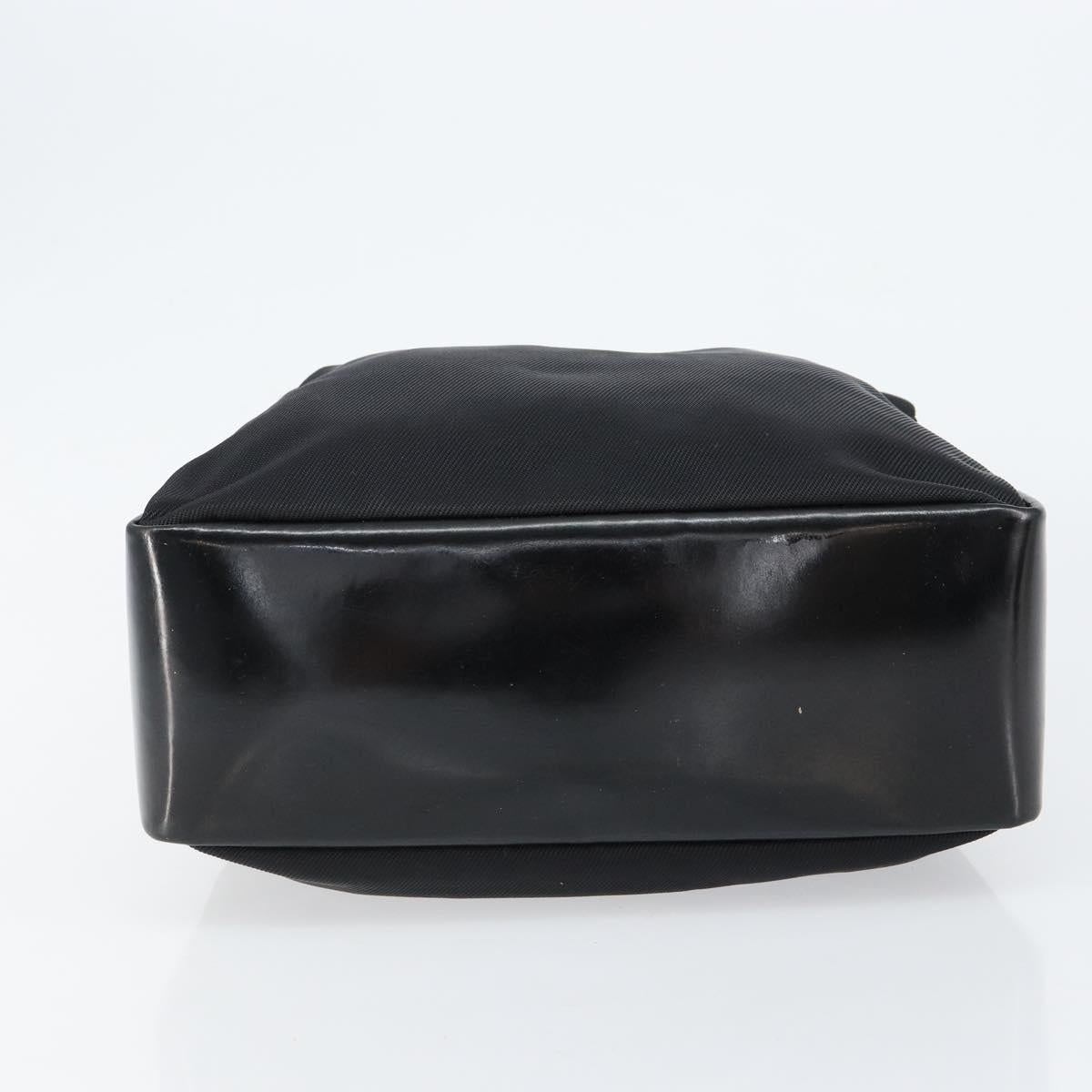 GUCCI Bamboo Hand Bag Leather Black Silver 000 0575 Auth bs30743