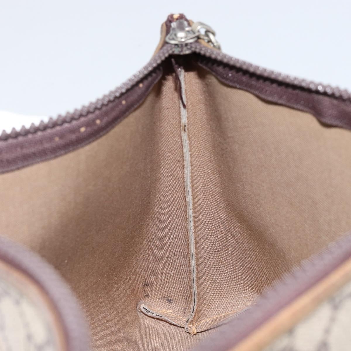 GUCCI GG Plus Supreme Clutch Bag PVC Beige Gold Auth bs30744