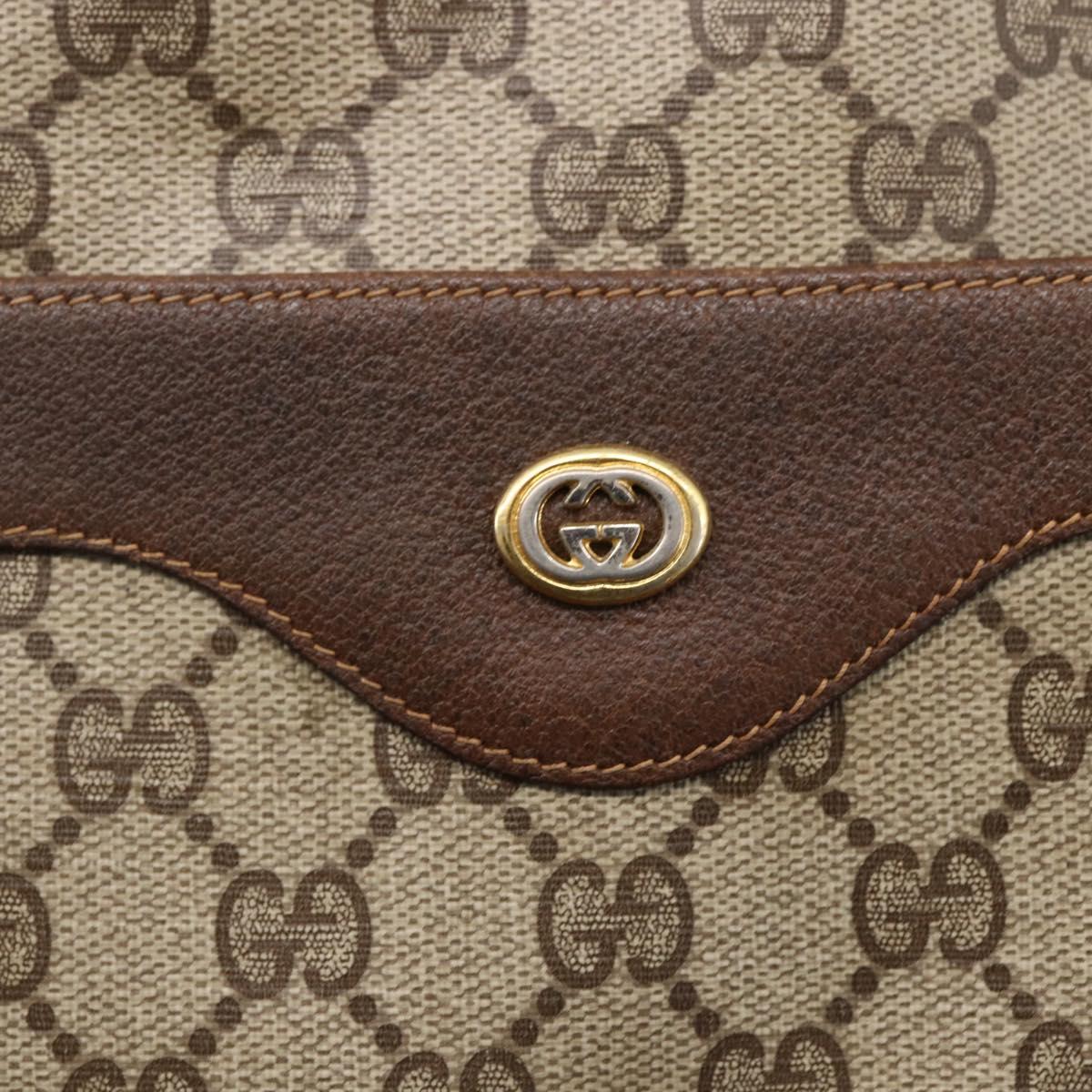 GUCCI GG Supreme Web Sherry Line Tote Bag PVC Beige Gold Auth bs30751