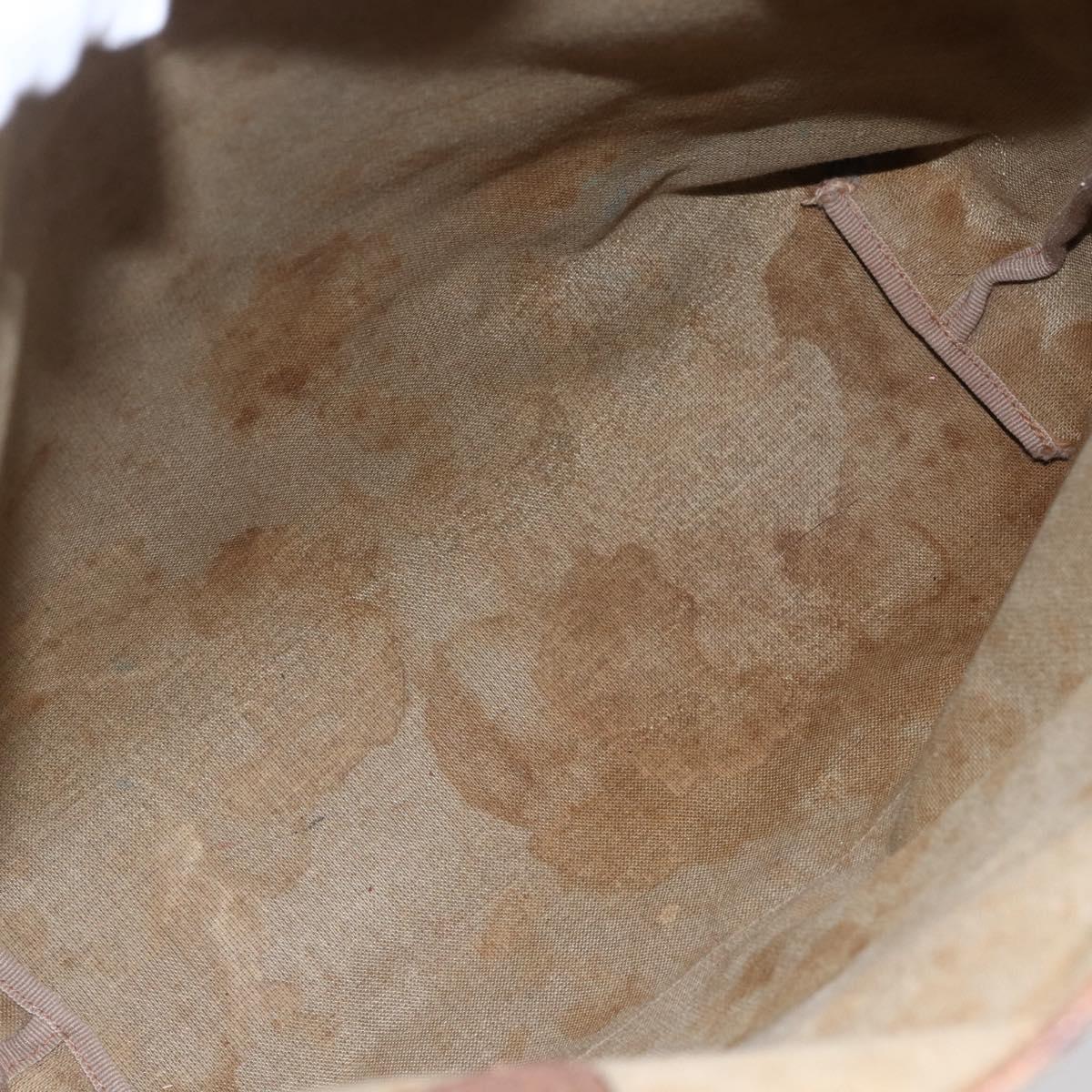 GUCCI GG Supreme Web Sherry Line Tote Bag PVC Beige Gold Auth bs30751