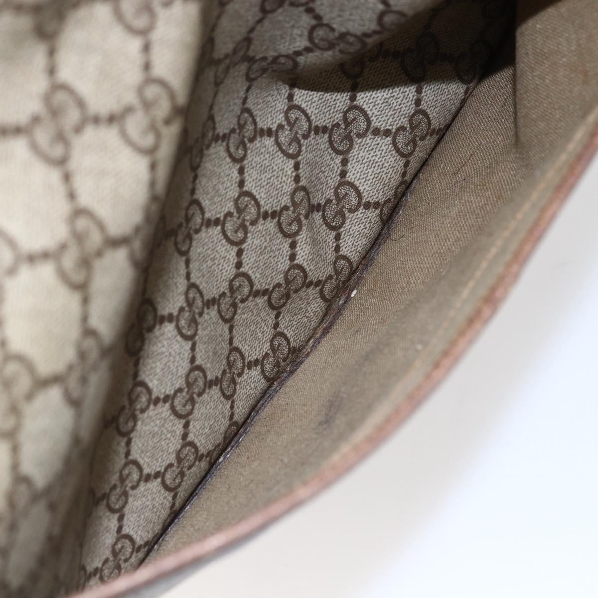 GUCCI GG Supreme Web Sherry Line Tote Bag PVC Beige Gold Auth bs30751