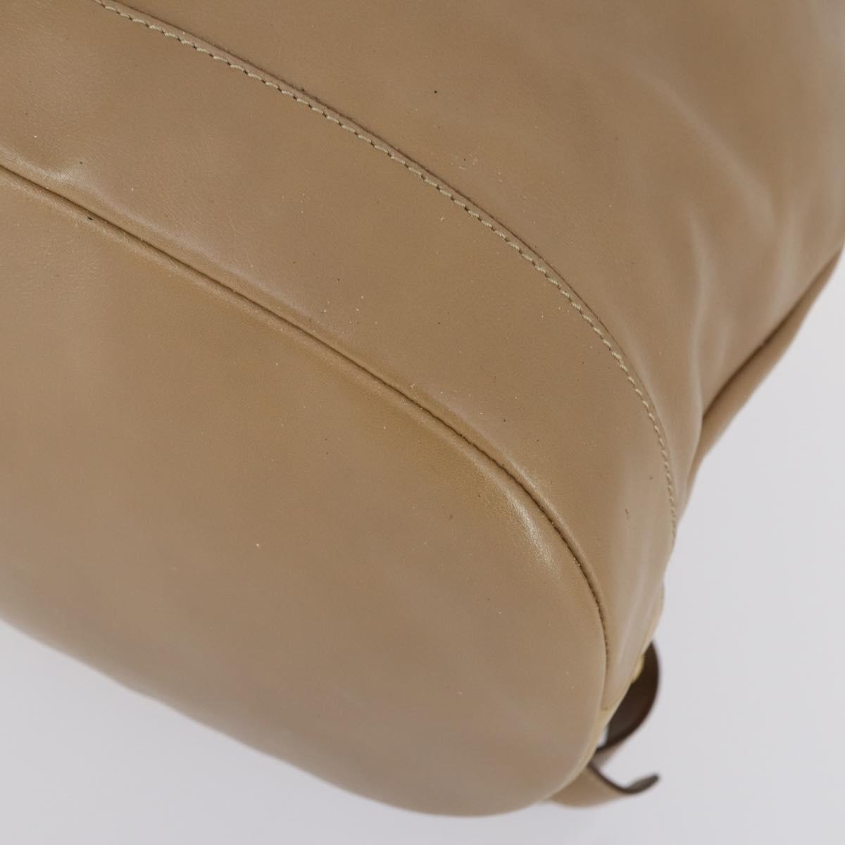 GUCCI Bamboo Backpack Leather Beige Gold 003 2855 0043 0 Auth bs30754