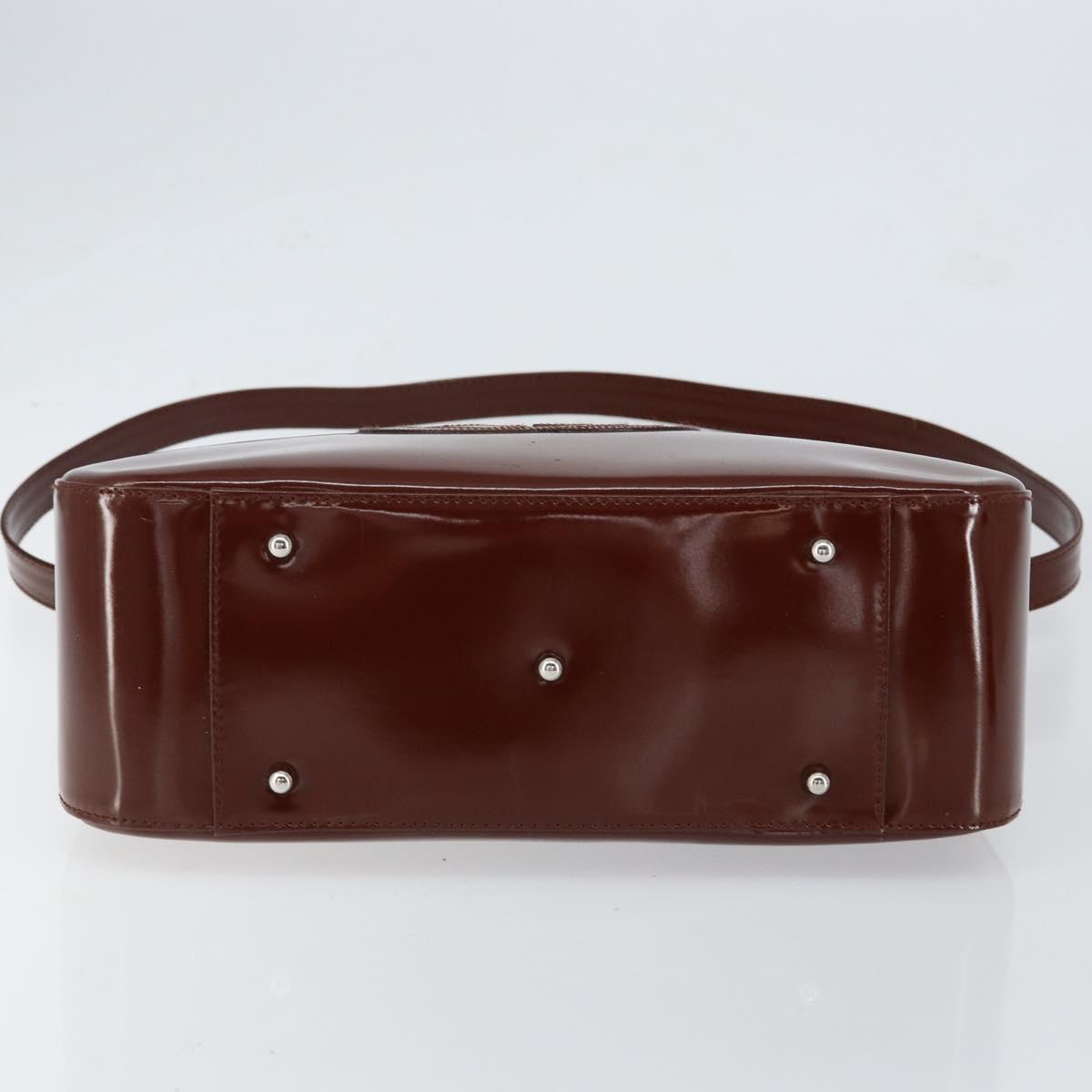 GUCCI Hand Bag Patent leather 2way Brown Gold 000 1013 0504 Auth bs30757