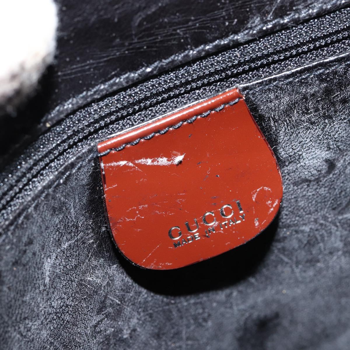 GUCCI Hand Bag Patent leather 2way Brown Gold 000 1013 0504 Auth bs30757