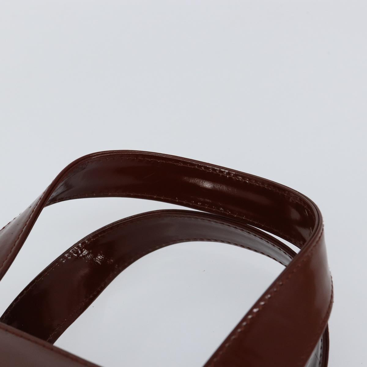 GUCCI Hand Bag Patent leather 2way Brown Gold 000 1013 0504 Auth bs30757