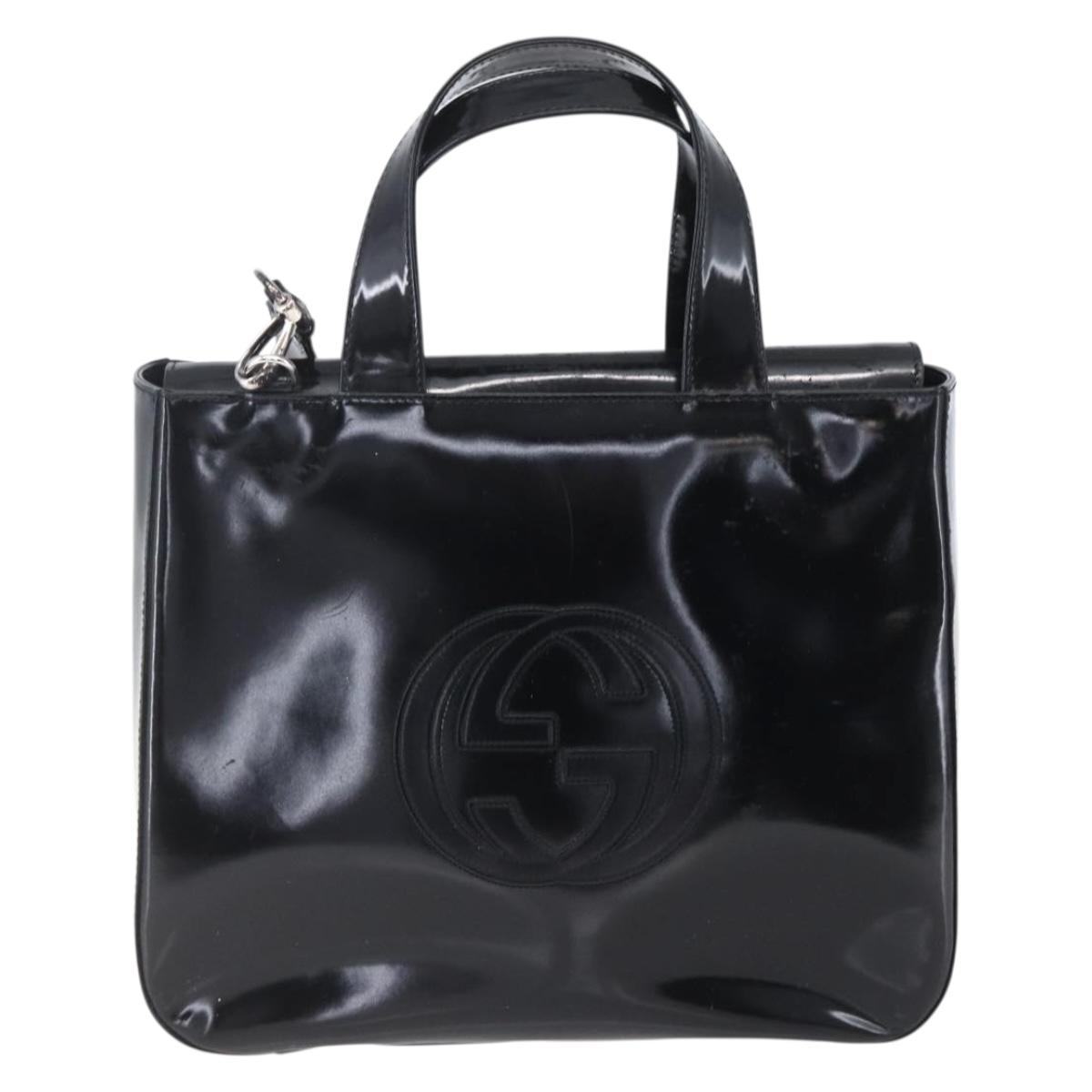 GUCCI Soho Hand Bag Patent leather Black 000 1013 0504 Auth bs30758