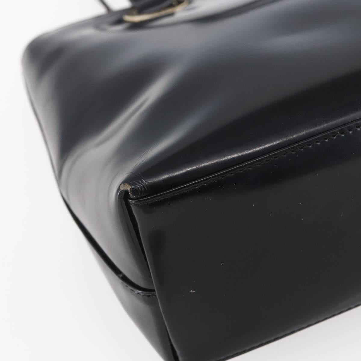 GUCCI Shoulder Bag Patent leather Black Gold 002 2058 0480 0 Auth bs30759