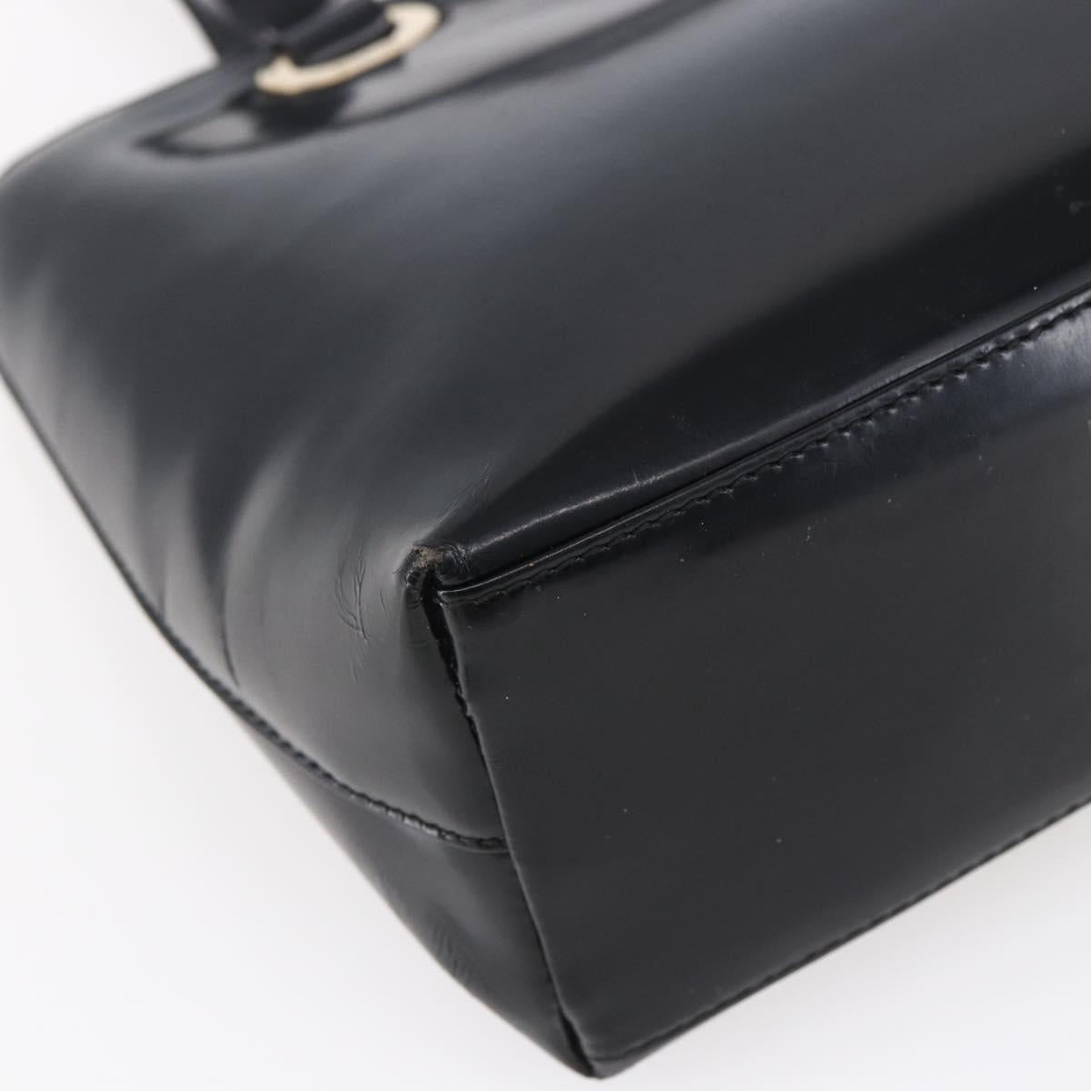 GUCCI Shoulder Bag Patent leather Black Gold 002 2058 0480 0 Auth bs30759