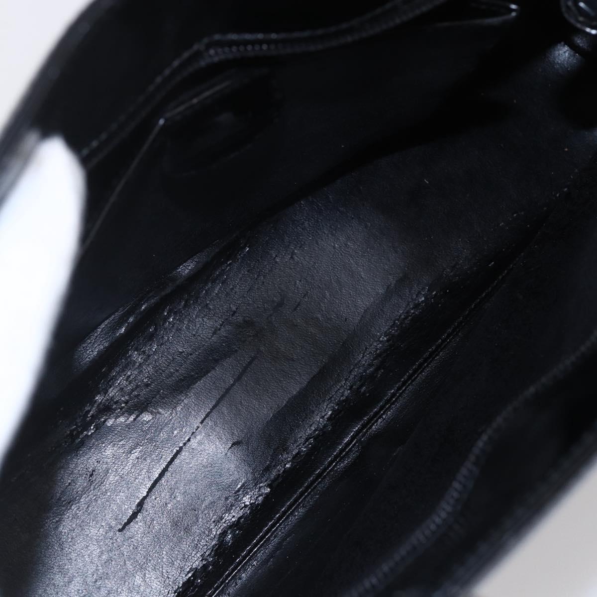 GUCCI Shoulder Bag Patent leather Black Gold 002 2058 0480 0 Auth bs30759