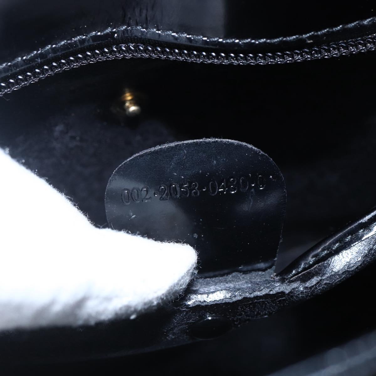 GUCCI Shoulder Bag Patent leather Black Gold 002 2058 0480 0 Auth bs30759