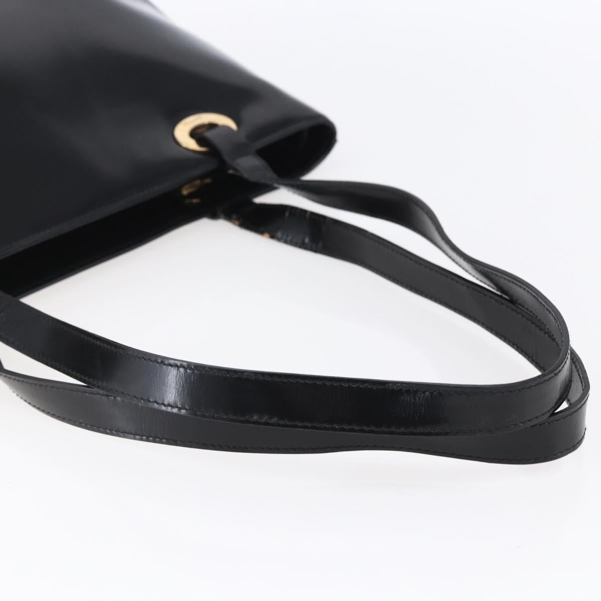GUCCI Shoulder Bag Patent leather Black Gold 002 2058 0480 0 Auth bs30759