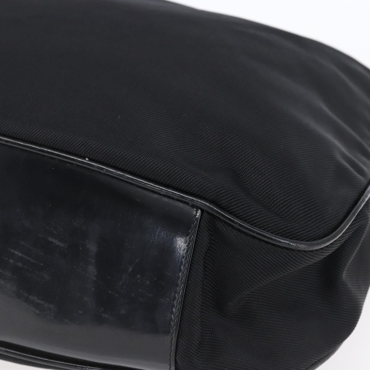 GUCCI Bamboo Hand Bag Nylon Black Silver 001 1998 1577 Auth bs30760