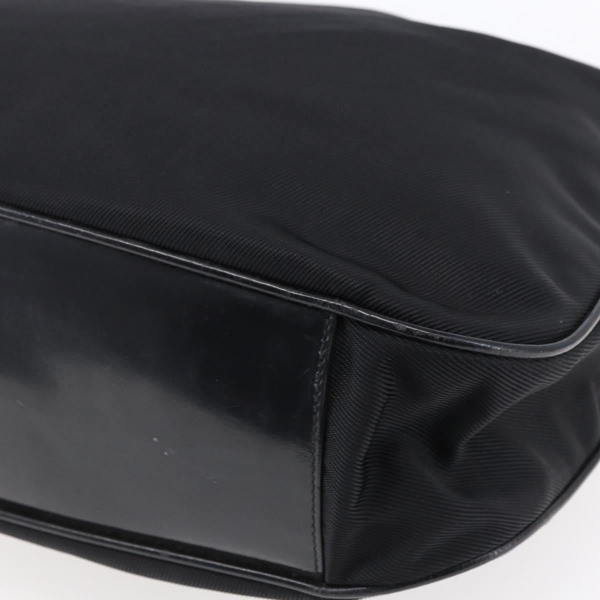 GUCCI Bamboo Hand Bag Nylon Black Silver 001 1998 1577 Auth bs30760