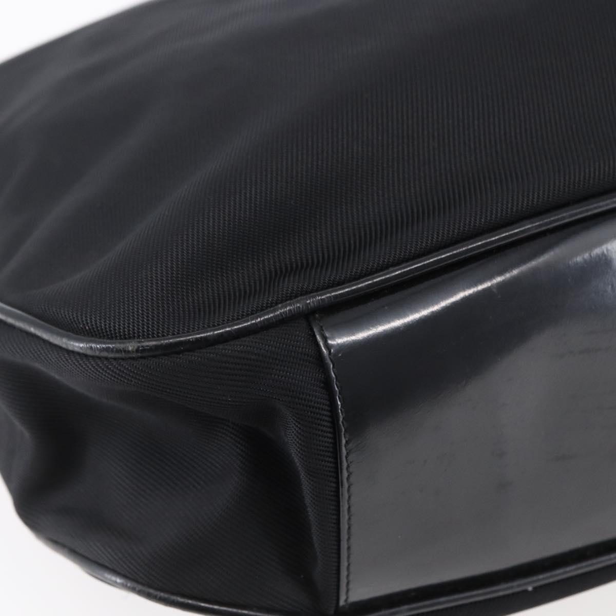 GUCCI Bamboo Hand Bag Nylon Black Silver 001 1998 1577 Auth bs30760