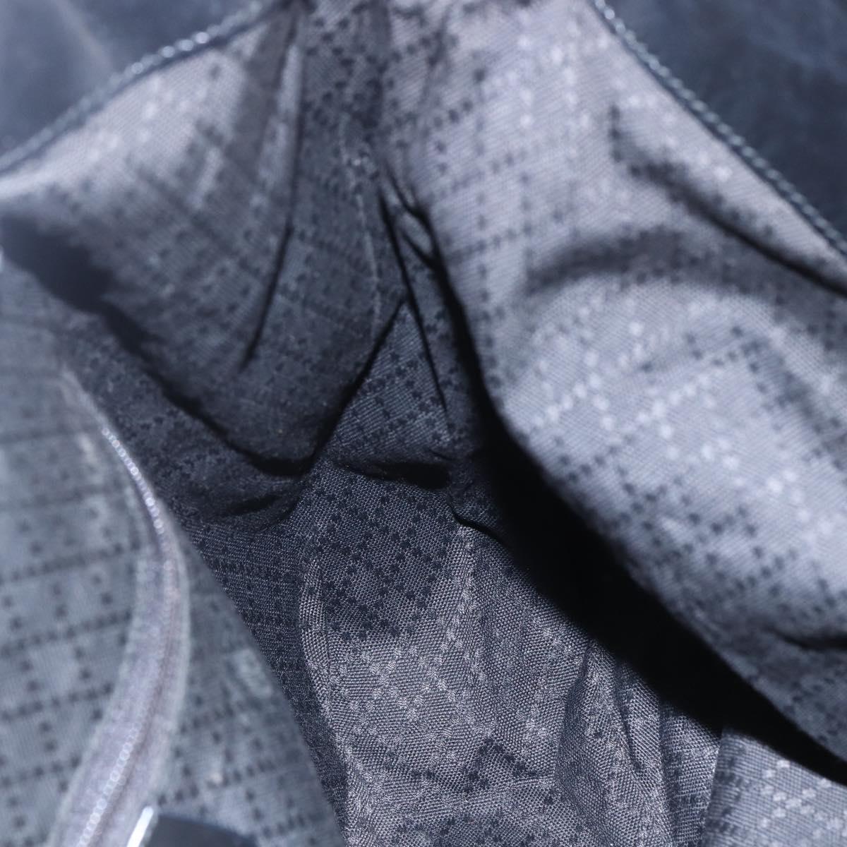 GUCCI Bamboo Hand Bag Nylon Black Silver 001 1998 1577 Auth bs30760