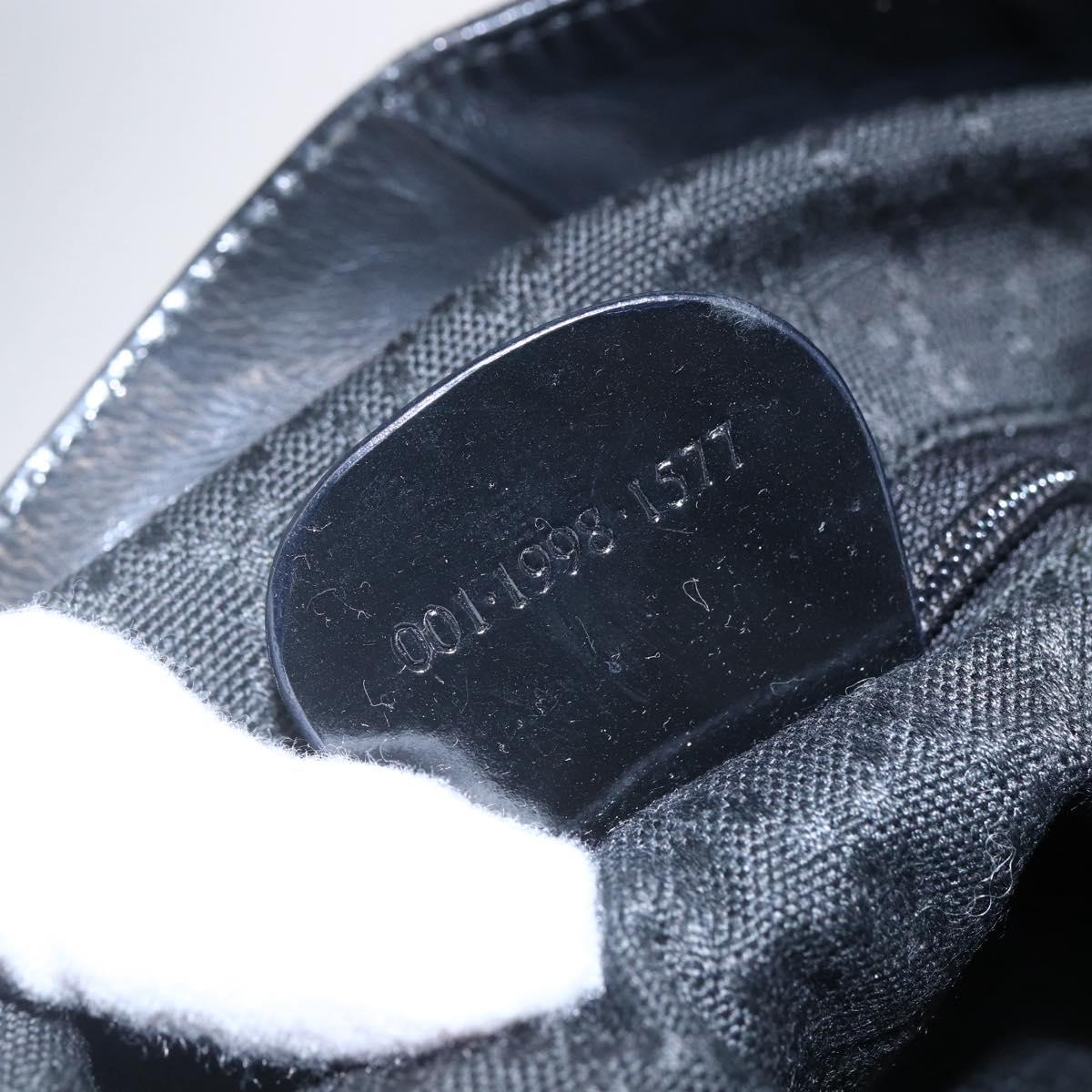 GUCCI Bamboo Hand Bag Nylon Black Silver 001 1998 1577 Auth bs30760