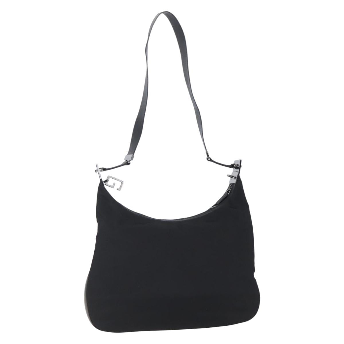 GUCCI Shoulder Bag Nylon Black Silver 001 3341 Auth bs30761