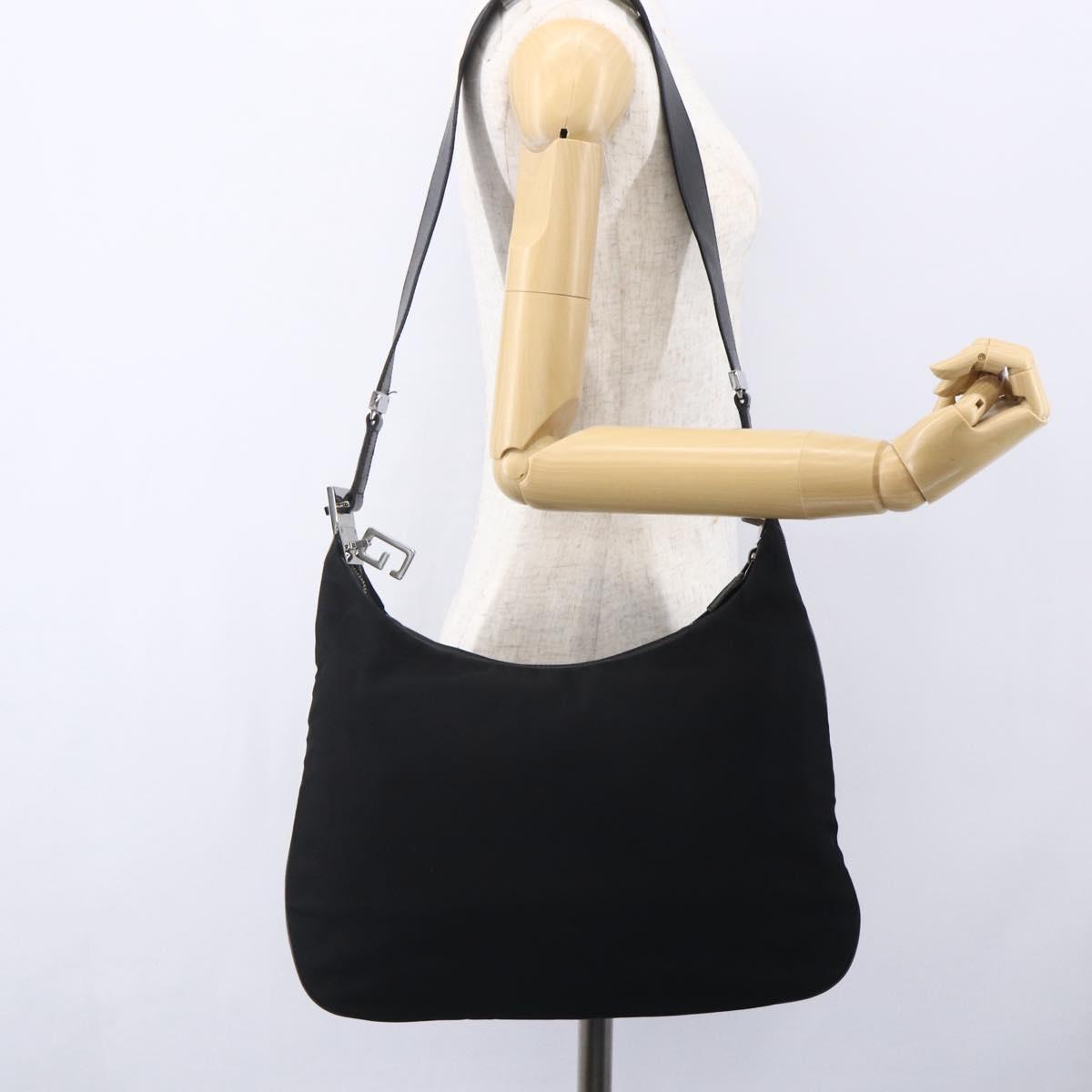 GUCCI Shoulder Bag Nylon Black Silver 001 3341 Auth bs30761