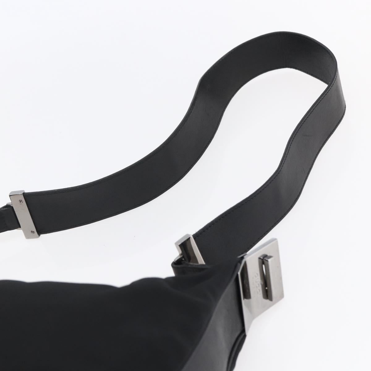 GUCCI Shoulder Bag Nylon Black Silver 001 3341 Auth bs30761