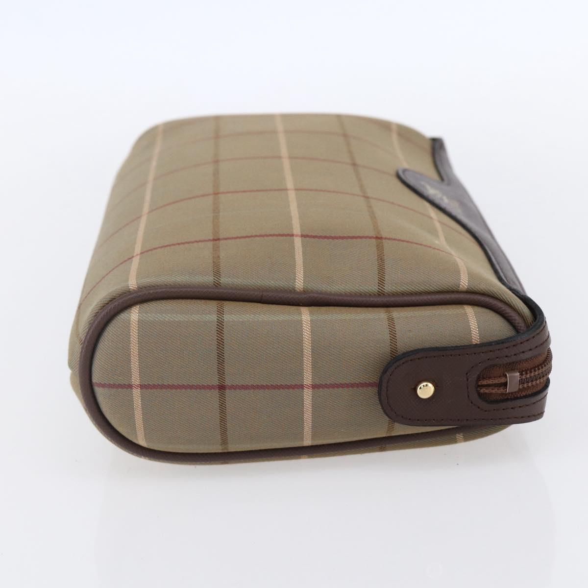 Burberrys Nova Check Clutch Bag Canvas Beige Gold Auth bs30766