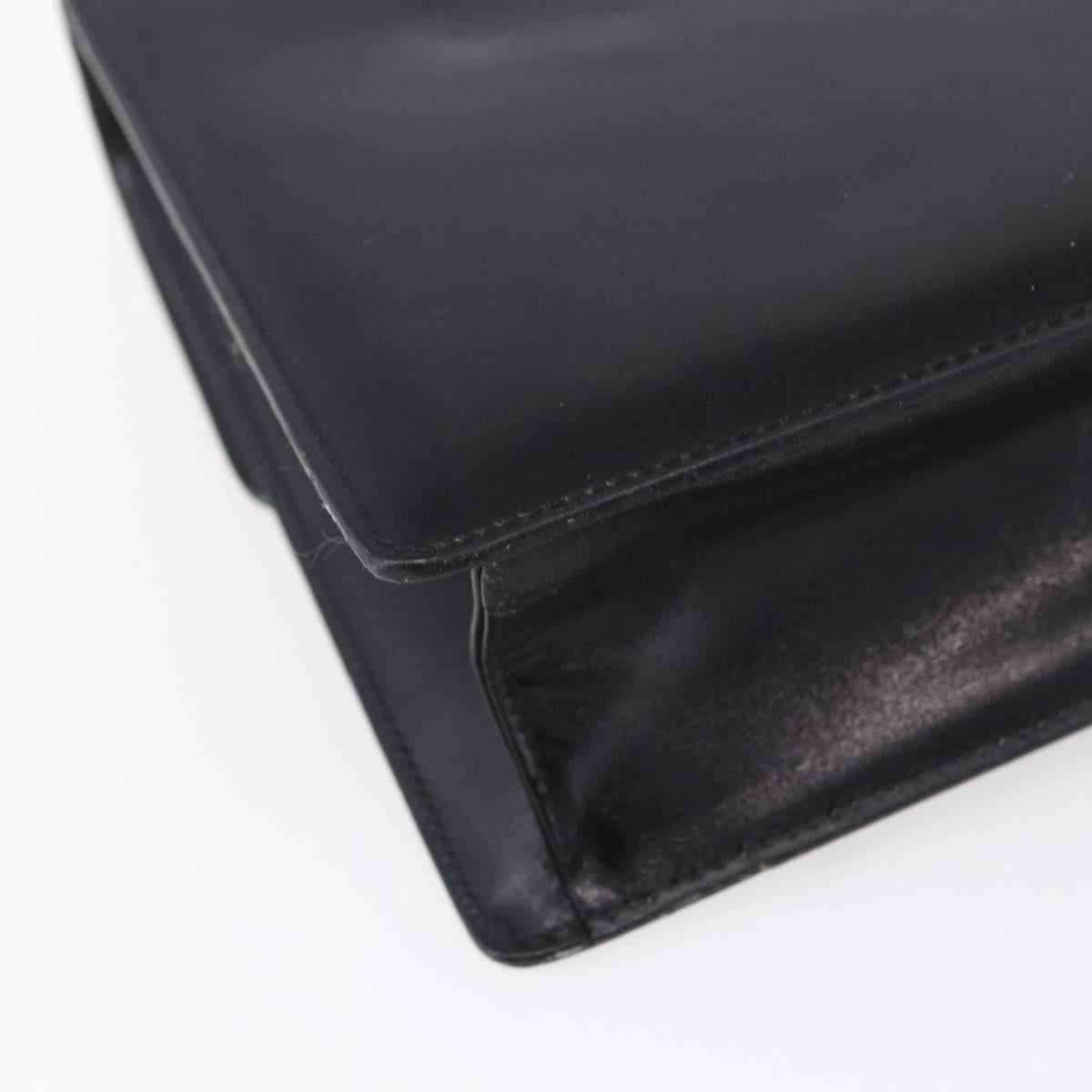 Burberrys Nova Check Shoulder Bag Leather Black Gold Auth bs30769