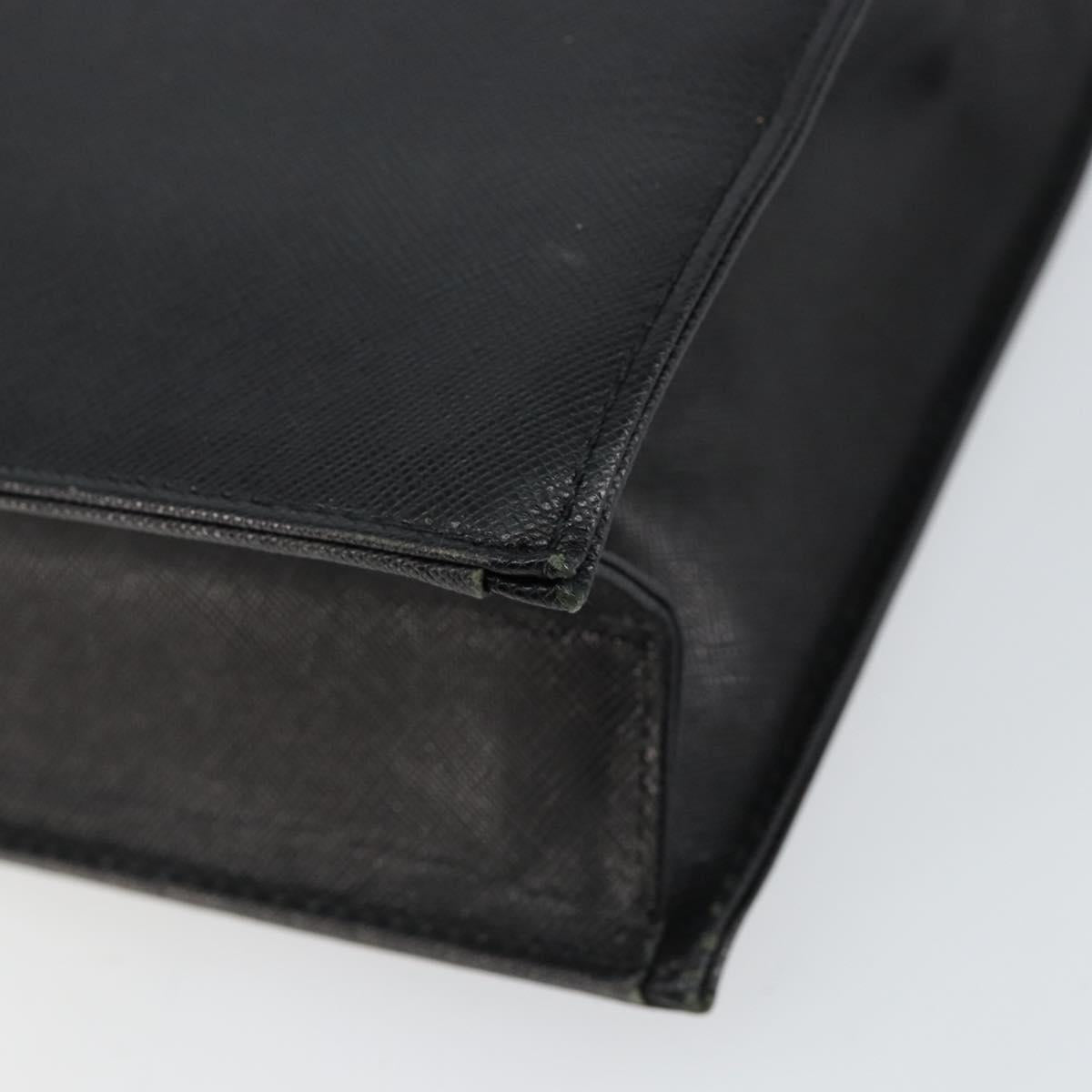 BURBERRY Hand Bag Leather Black Gold Auth bs30770