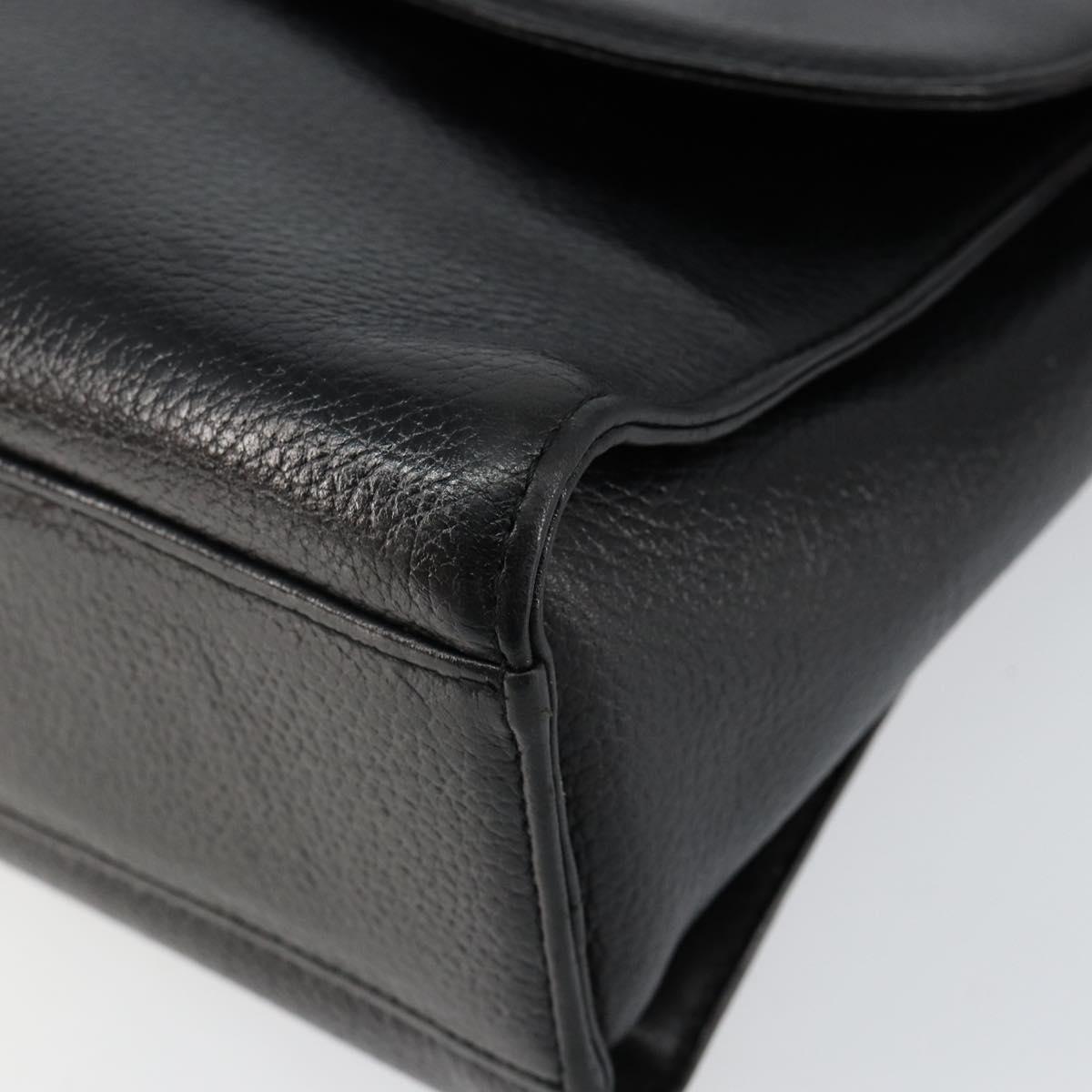 Burberrys Nova Check Shoulder Bag Leather Black Gold Auth bs30771