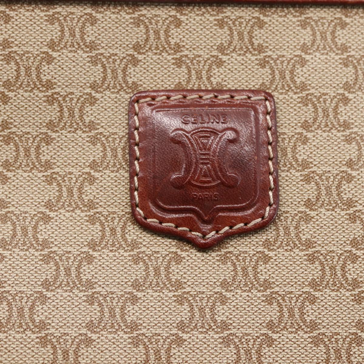 CELINE Macadam Canvas Clutch Bag PVC Beige Gold Auth bs30773