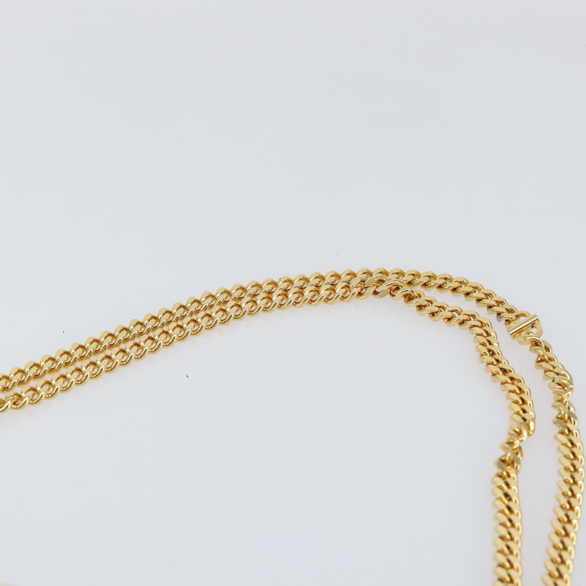 CELINE Shoulder Bag Leather White Gold Auth bs30776