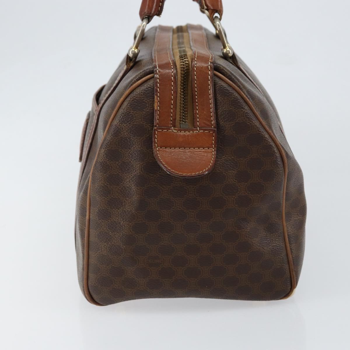 CELINE Macadam Canvas Hand Bag PVC Leather Beige Gold Auth bs30781