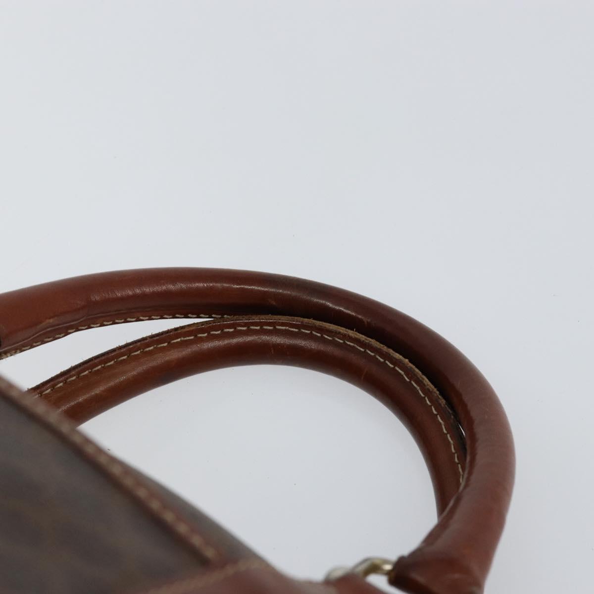 CELINE Macadam Canvas Hand Bag PVC Leather Beige Gold Auth bs30781