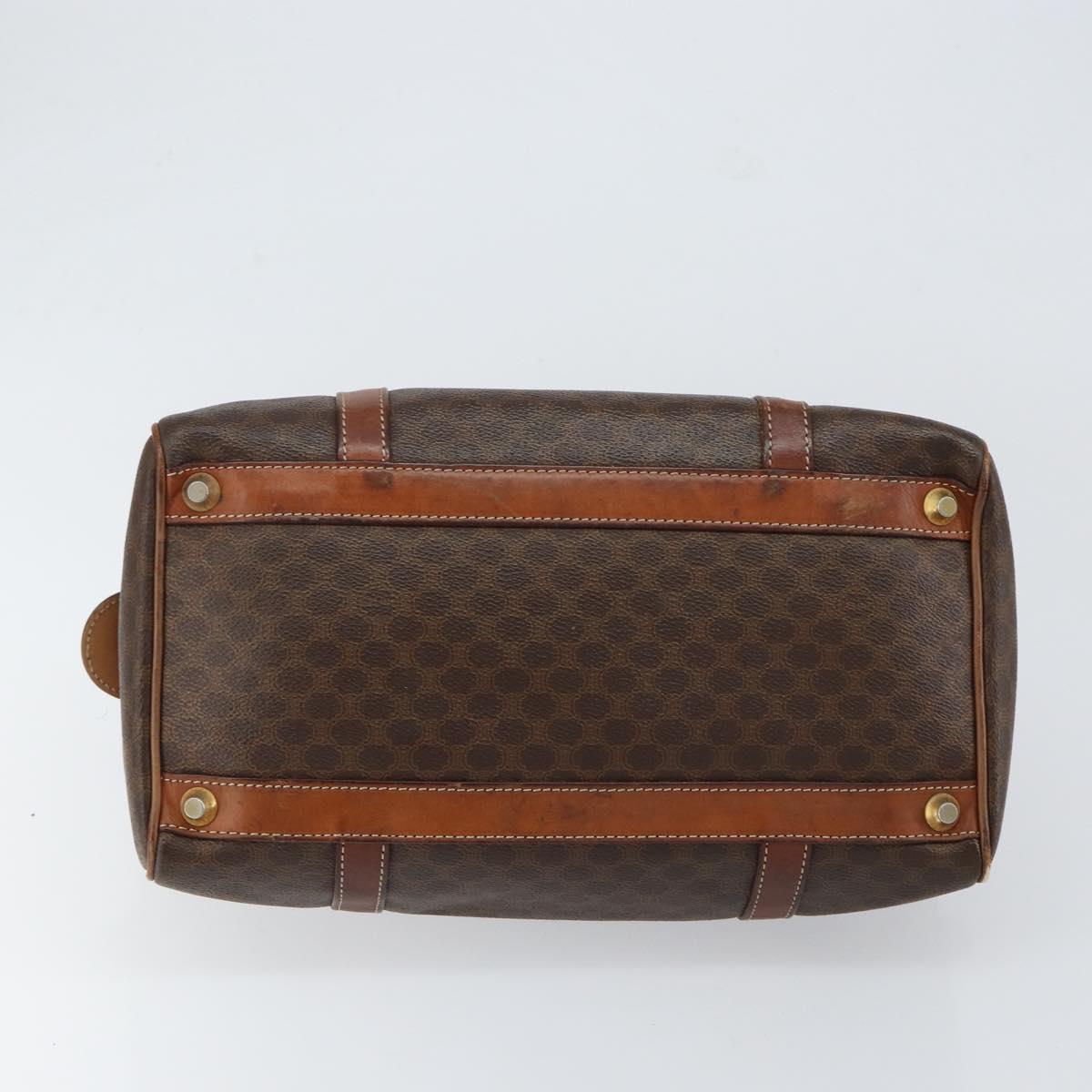 CELINE Macadam Canvas Hand Bag PVC Leather Beige Gold Auth bs30781