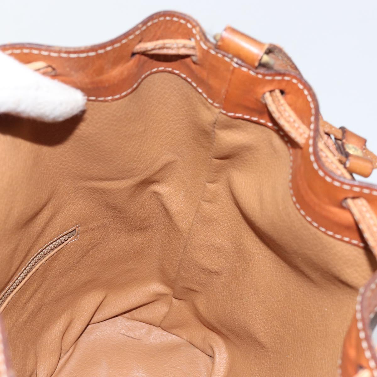 CELINE Macadam Canvas Shoulder Bag PVC Leather Brown Gold Auth bs30783