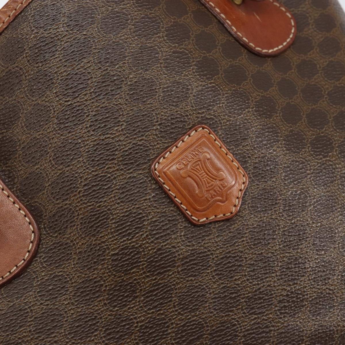 CELINE Macadam Canvas Tote Bag PVC Leather Brown Gold Auth bs30784