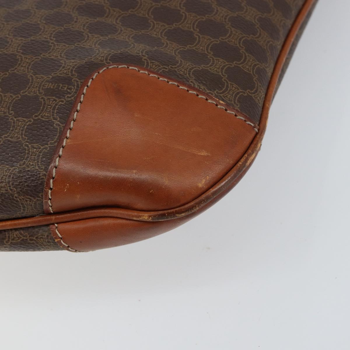 CELINE Macadam Canvas Tote Bag PVC Leather Brown Gold Auth bs30785