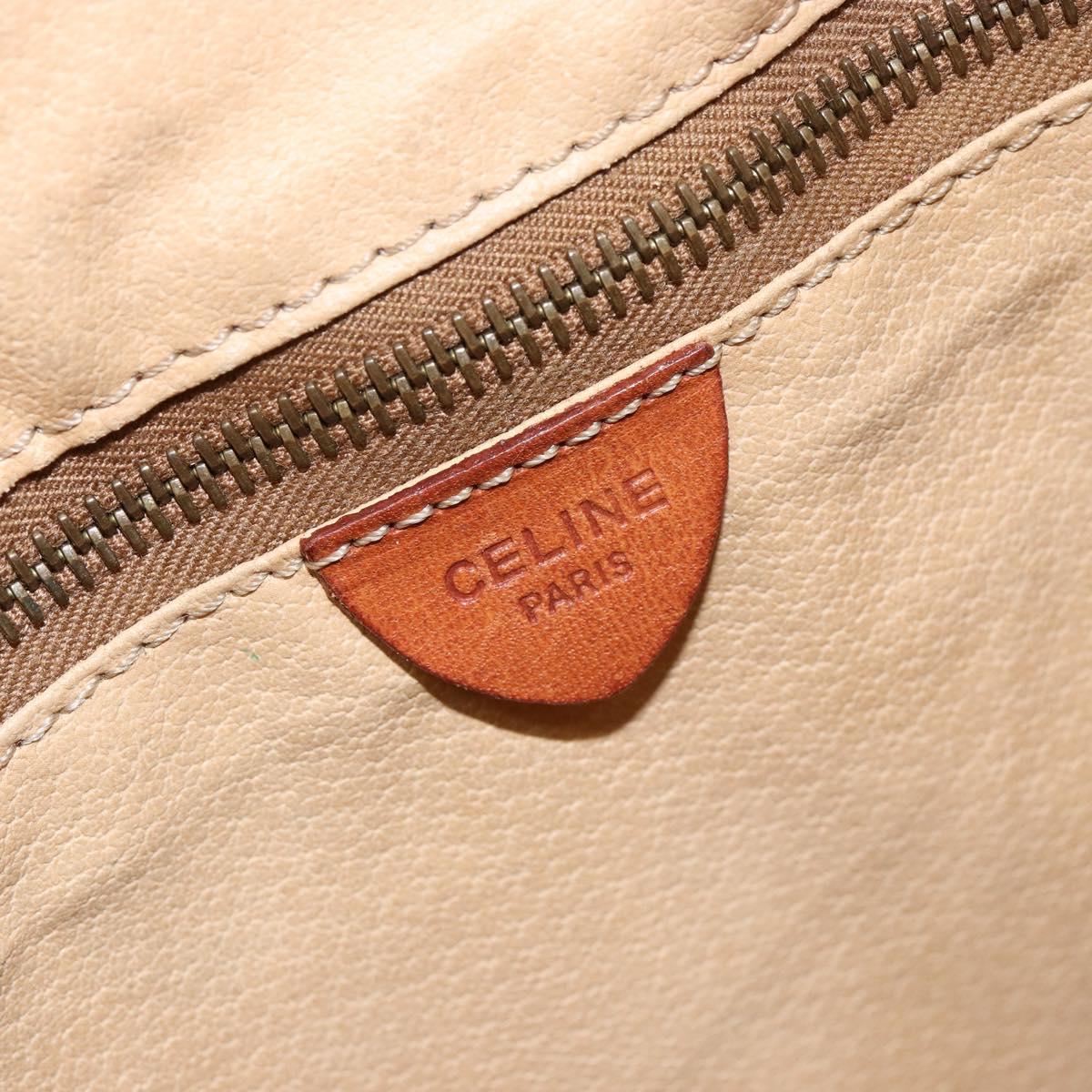 CELINE Macadam Canvas Tote Bag PVC Leather Brown Gold Auth bs30785