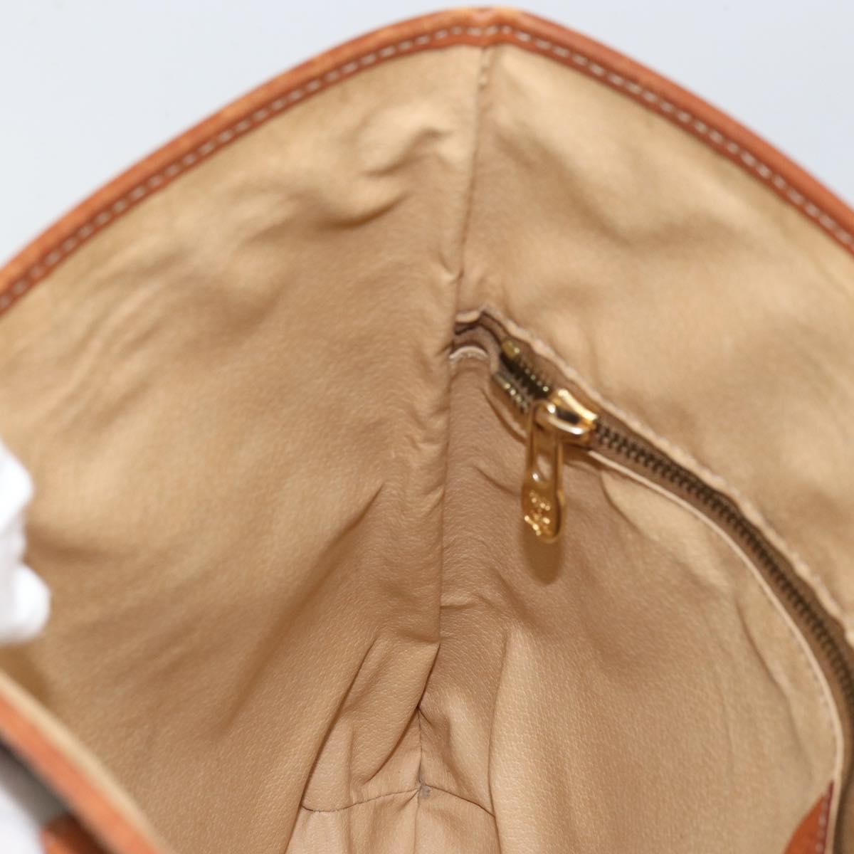 CELINE Macadam Canvas Tote Bag PVC Leather Brown Gold Auth bs30785