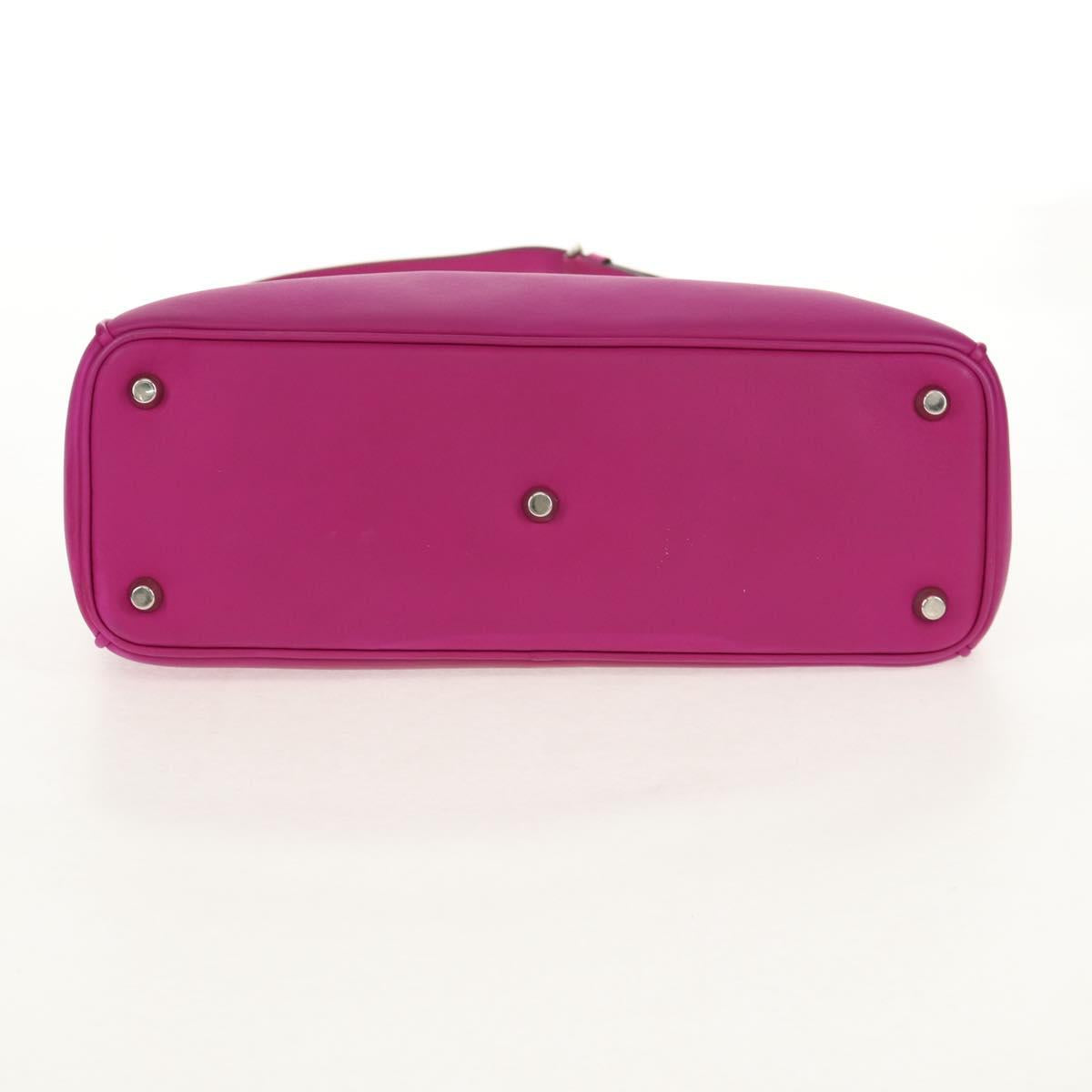 Christian Dior Diorissimo Hand Bag Leather 2way Purple Silver Auth bs30787