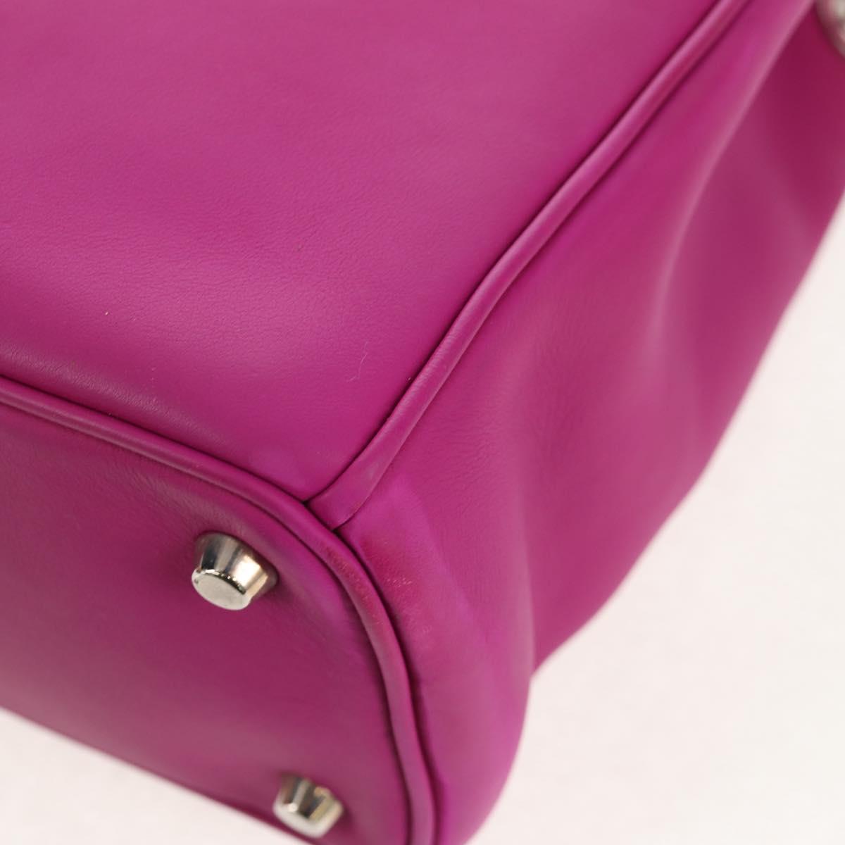 Christian Dior Diorissimo Hand Bag Leather 2way Purple Silver Auth bs30787
