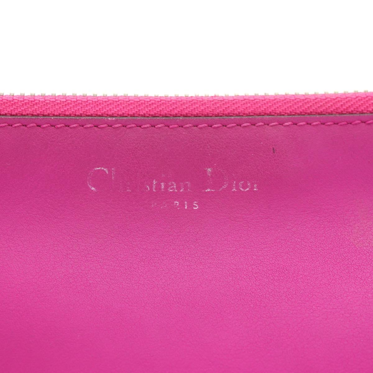 Christian Dior Diorissimo Hand Bag Leather 2way Purple Silver Auth bs30787