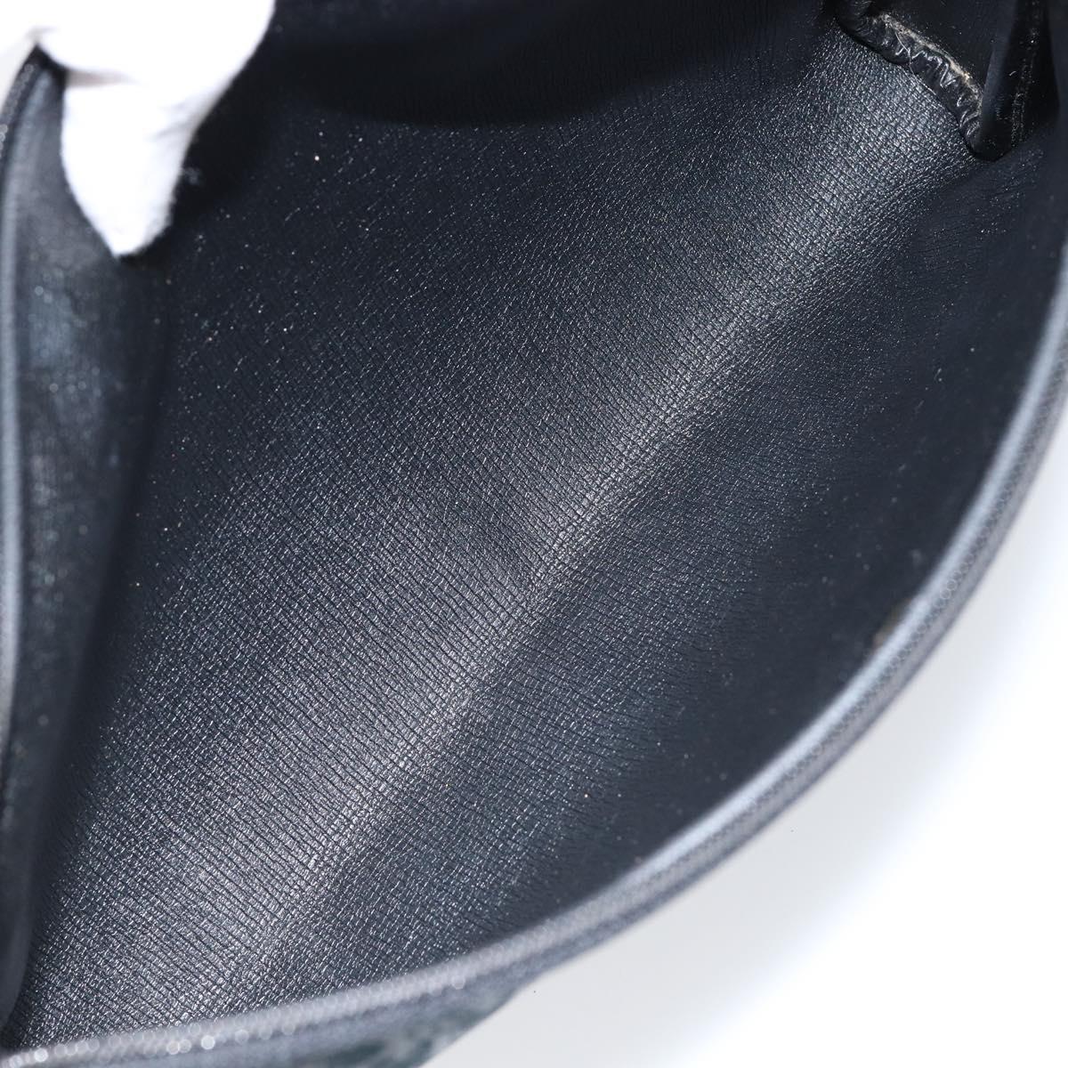 Christian Dior Trotter Canvas Clutch Bag Black Gold Auth bs30788