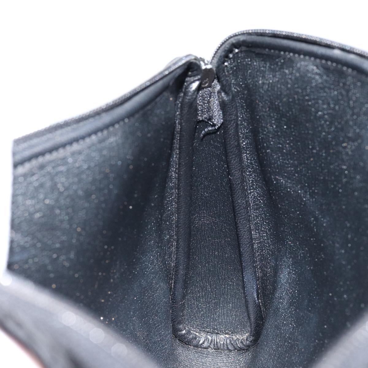 Christian Dior Trotter Canvas Clutch Bag Black Gold Auth bs30788