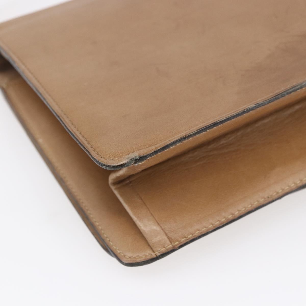 Christian Dior Shoulder Bag Leather Brown Gold Auth bs30791