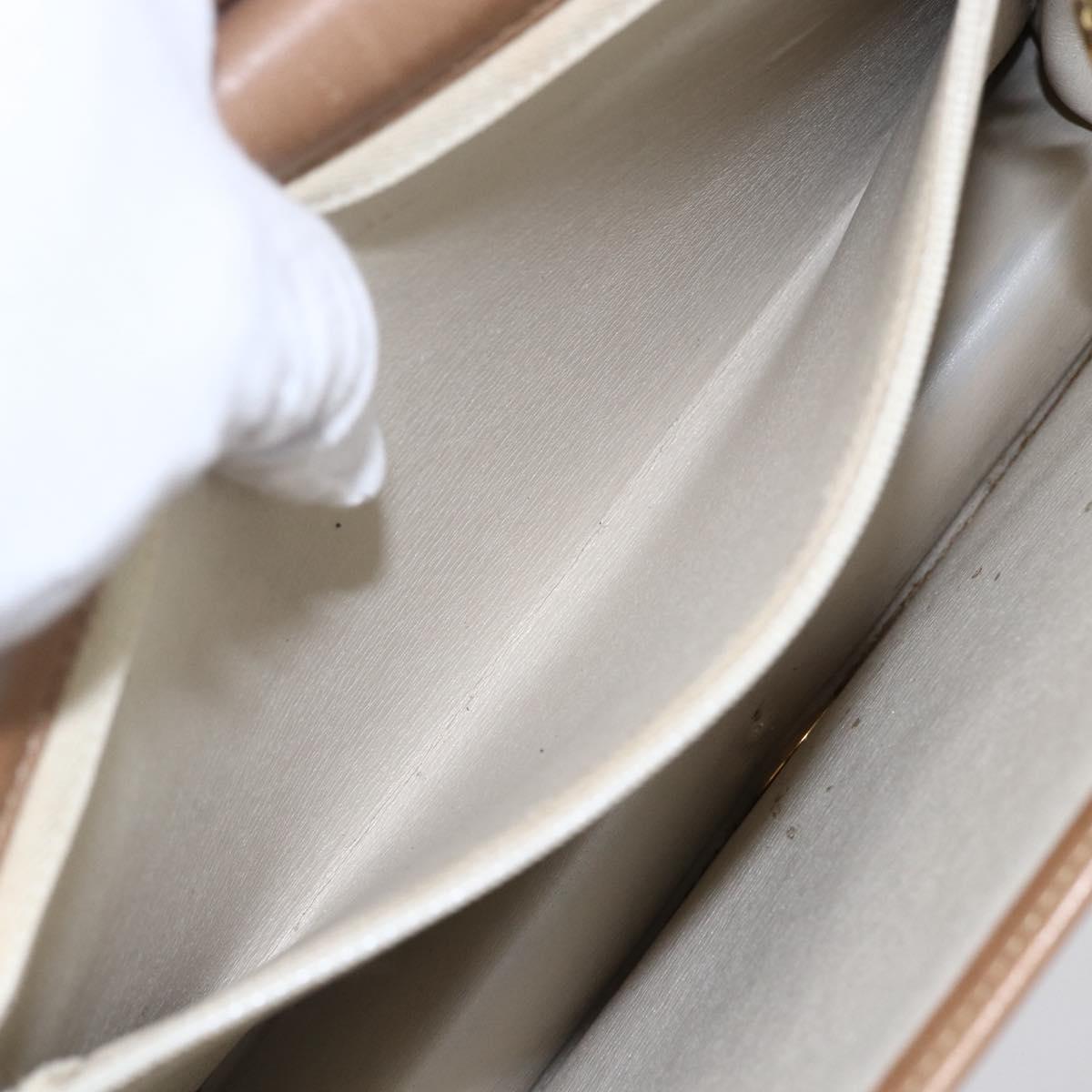 Christian Dior Shoulder Bag Leather Brown Gold Auth bs30791