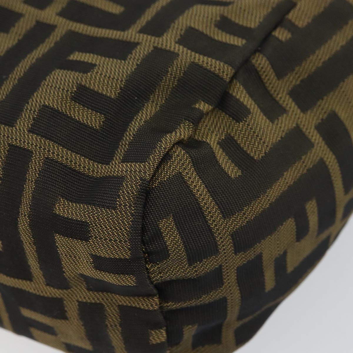 FENDI Zucca Canvas Hand Bag Black Brown Auth bs30792