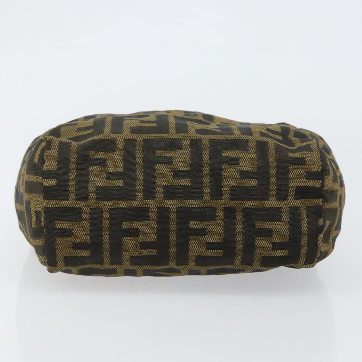 FENDI Zucca Canvas Hand Bag Black Brown Auth bs30792