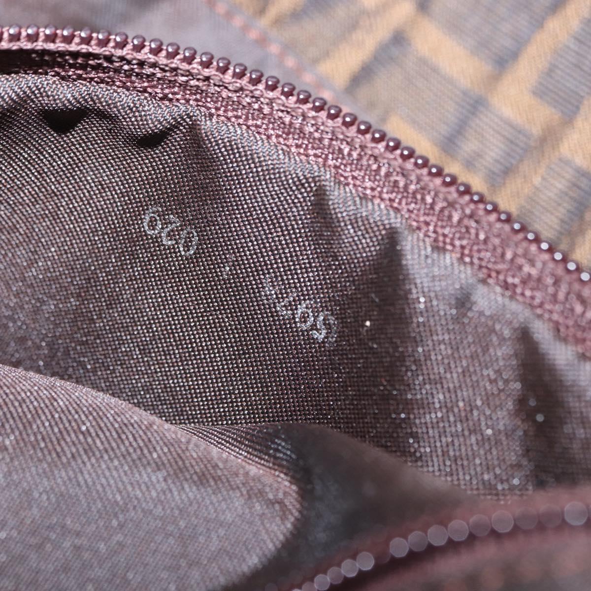 FENDI Zucca Canvas Hand Bag Black Brown Auth bs30794