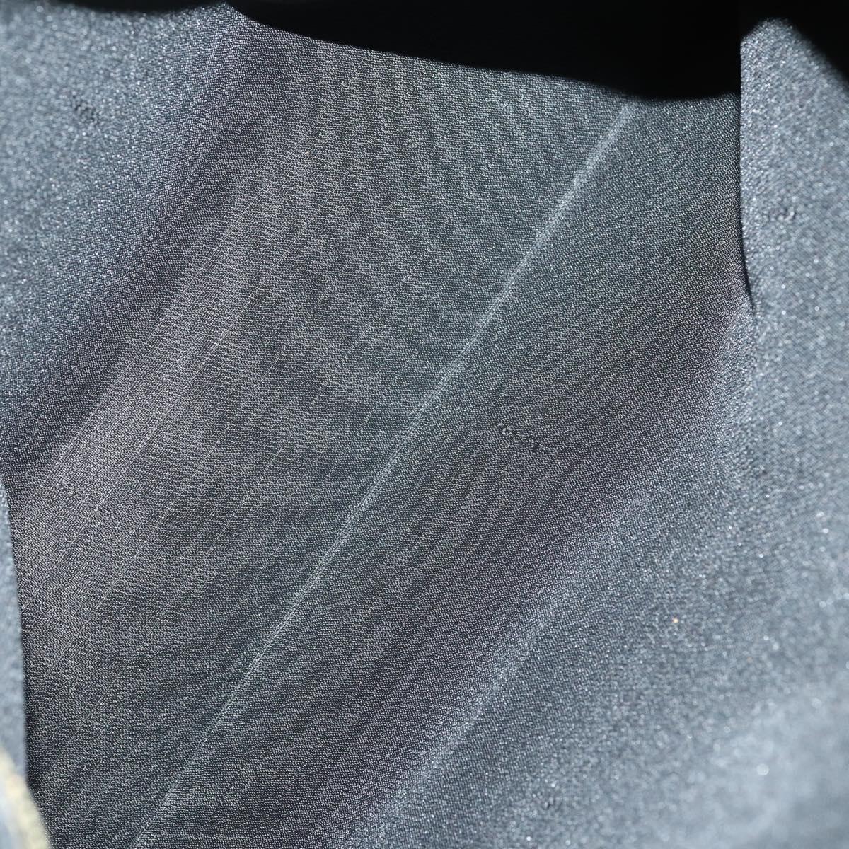 FENDI Pecan Canvas Boston Bag PVC Black Brown gold Auth bs30798