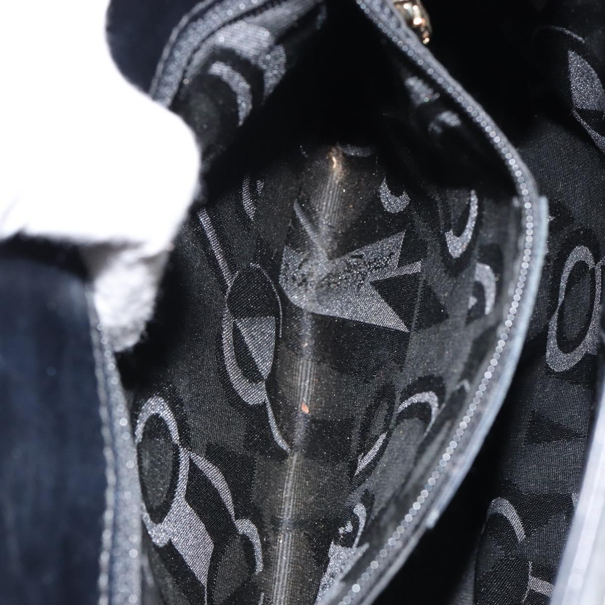 Salvatore Ferragamo Hand Bag Leather 2way Black Gold Auth bs30800