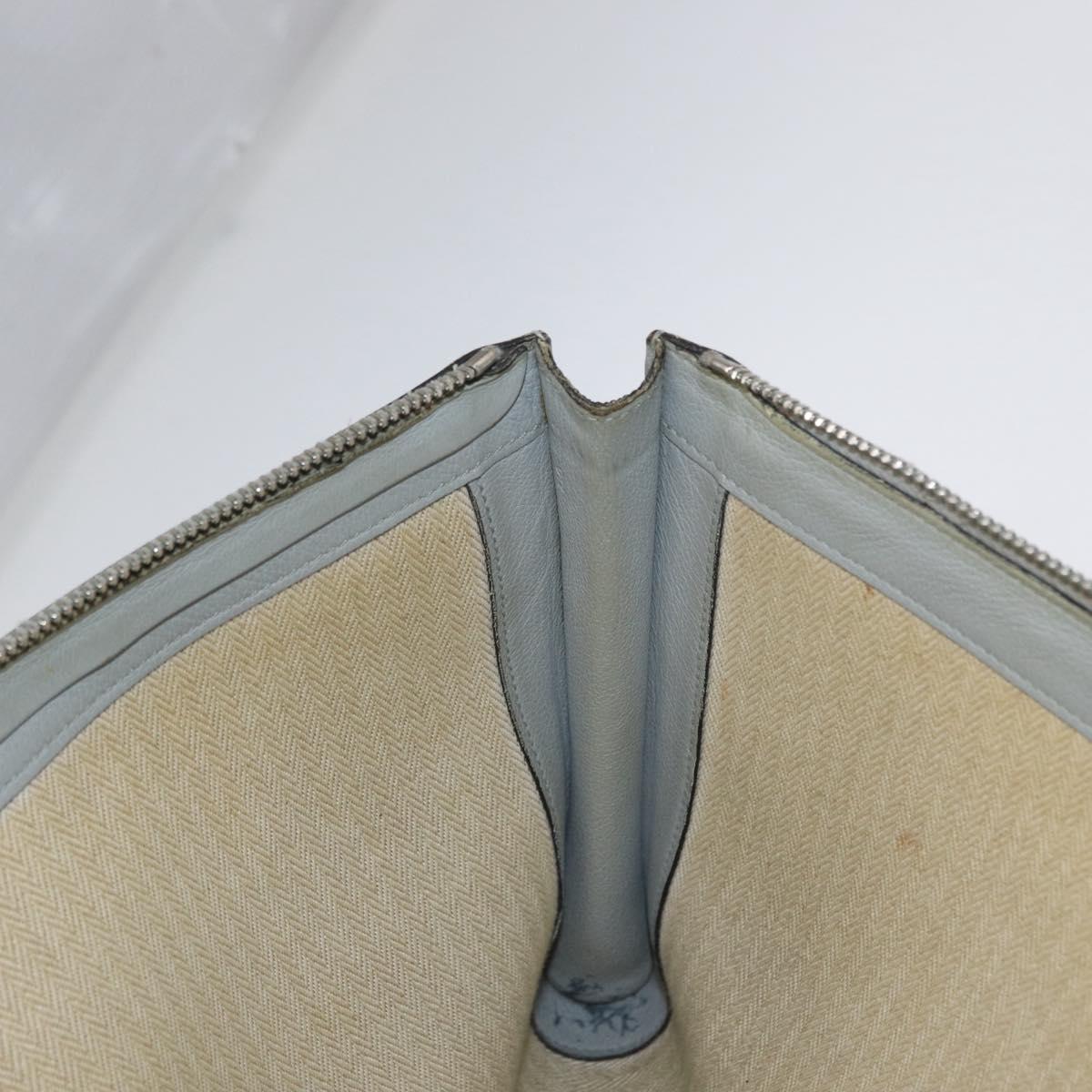 HERMES Zip Tablet Clutch Bag Epsom Gray Auth bs30803